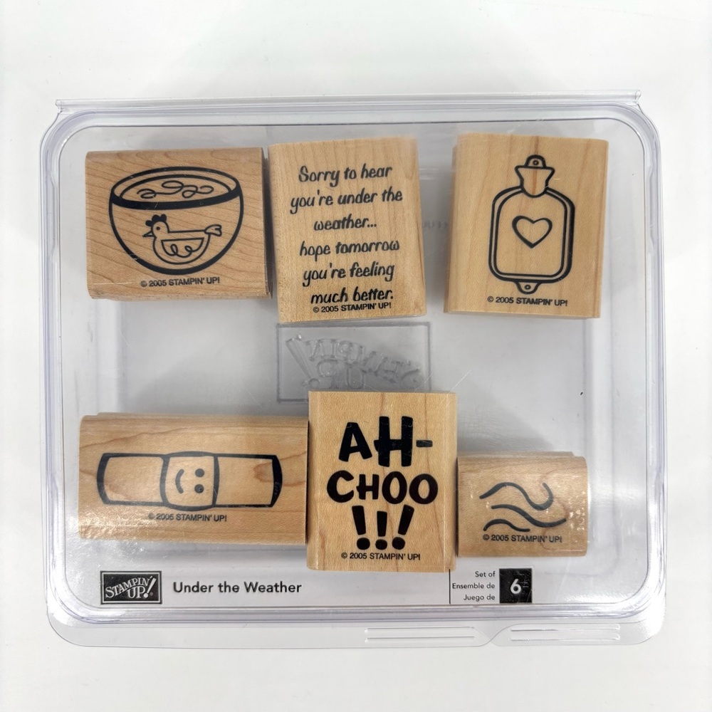 Stampin' Up! 'Under the Weather' Retired Set of Six Rubber Stamps